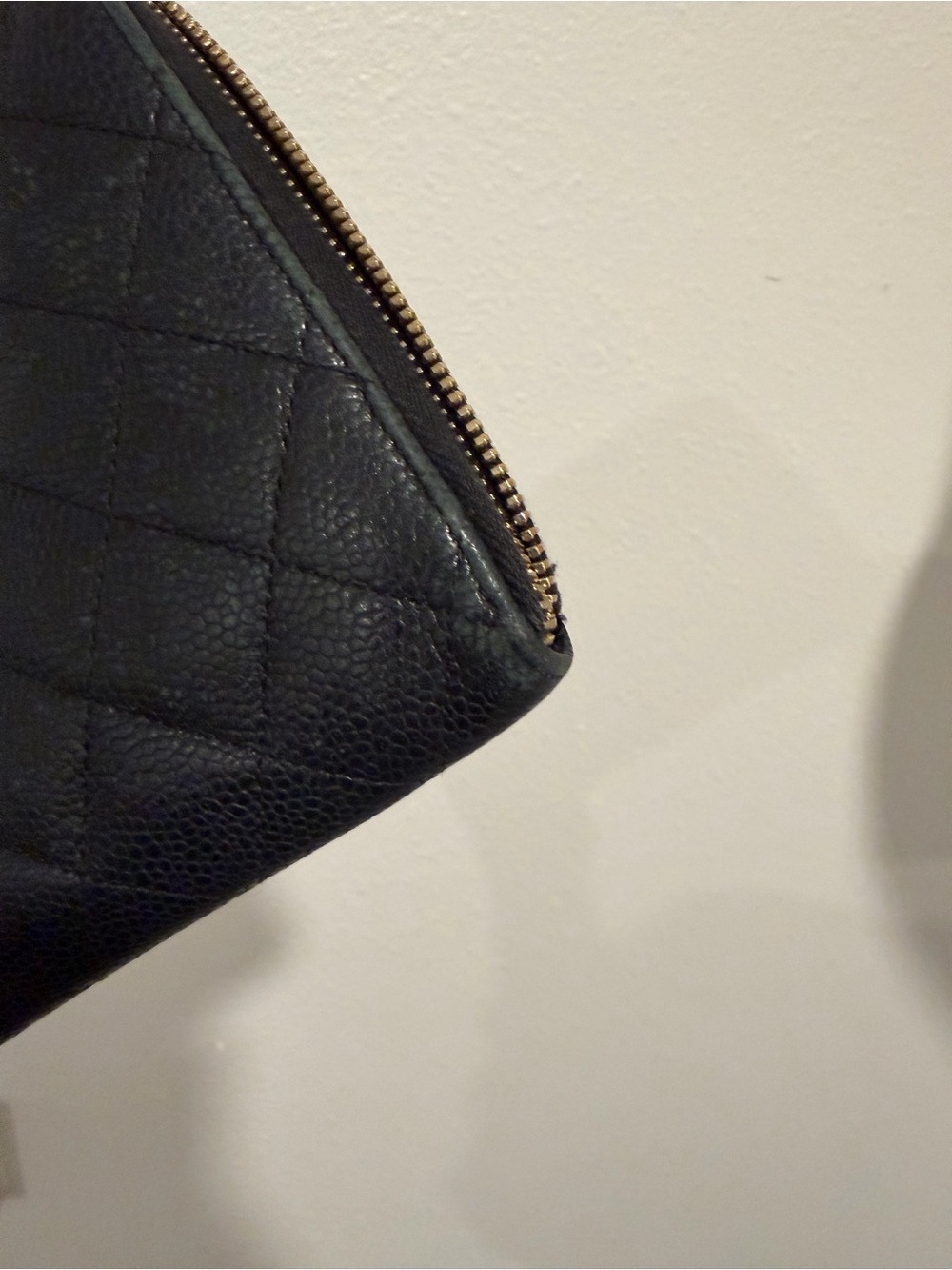 CHANEL Black Quilted Zip Wallet with Gold CC Emblem - Picture 5 of 8